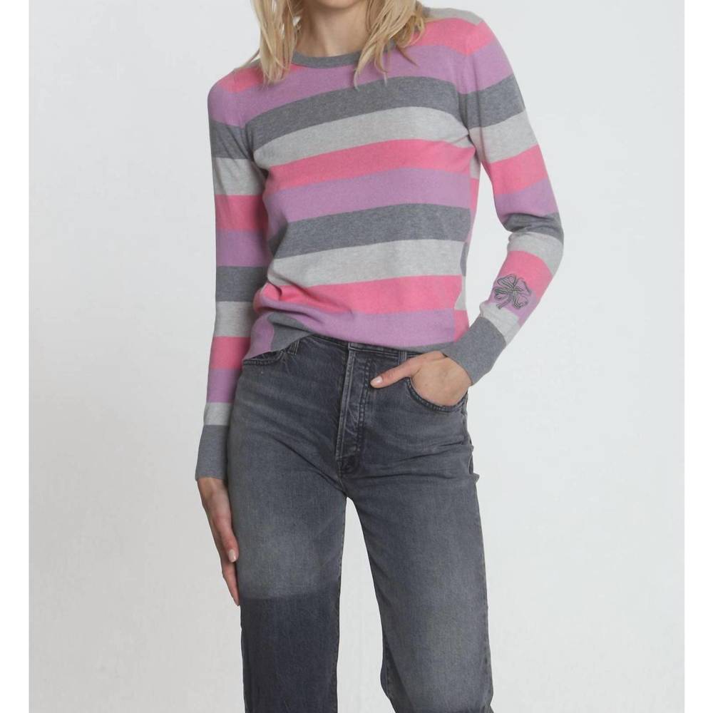 NEW LABEL+THREAD women's brooke lucky stripe in paris/lilac multi